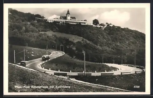 AK Wien, Neue Höhenstrasse mit Kahlenberg