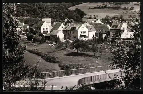 AK Rossbach /Wied., Teilansicht mit Brücke