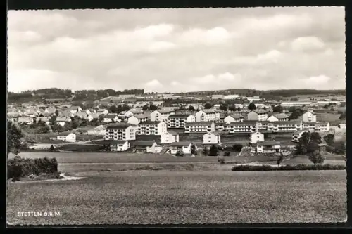 AK Stetten a. k. M., Ortsansicht von der Weide aus