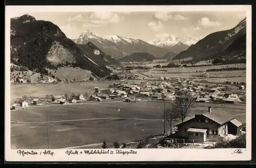 AK Pfronten /Allg., Blick v. Milchhäusl zur Zugspitze