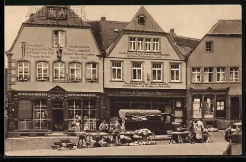 AK St. Wendel, Häuser mit Bekennntnissprüchen am Domplatz