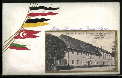AK Bischofswerda i. S., Gasthaus zum neuen Anbau, Inh. Alwin Sturm