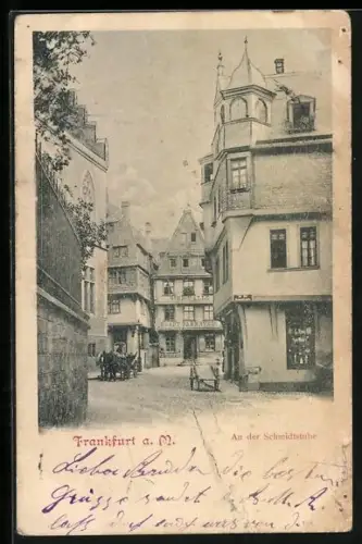 AK Alt-Frankfurt, Gasthaus Bierhalle Stadt Darmstadt an der Schmidtstube, Inh. J. Oeckerlein