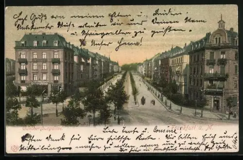 AK Frankfurt-Nordend, Blick in die Günthersburgallee