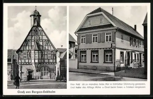 AK Frankfurt-Bergen-Enkheim, Gasthaus Zum Schützenhof in der Marktstrasse 94, Inh. Peter Steinmetz