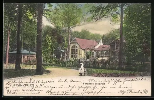 AK Frankfurt-Rödelheim, Gasthof Forsthaus Biegwald am Wald