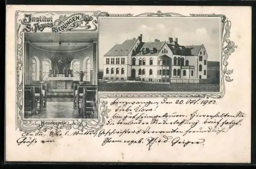 AK Riedlingen / Donau, Institut St. Agnes, Innenansicht der Hauskapelle