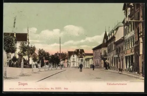 AK Singen / Hohentwiel, Blick in die Ekkehartstrasse