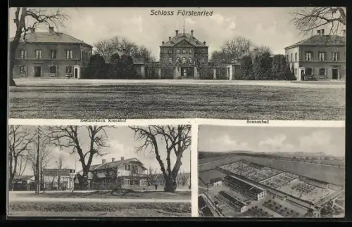AK München-Fürstenried, Restaurant Kreuzhof, Inh. W. Ballbach, Sonnenbad, Schloss Fürstenried