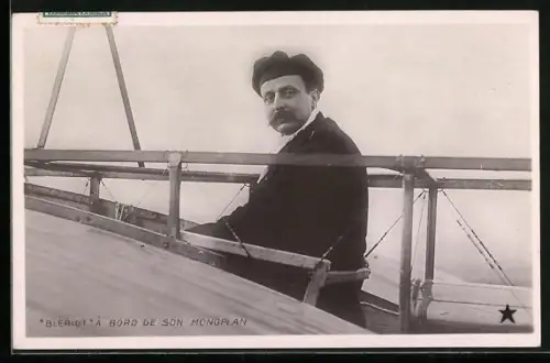 AK Pilot Bleriot steigt in sein Flugzeug