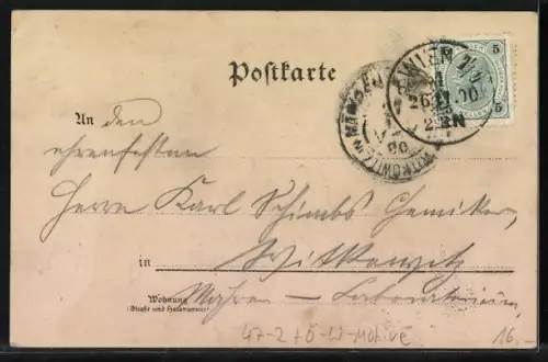 Lithographie Wien, Studentenwappen der Deutsch-akad. Verbindung Ost-Schlesien