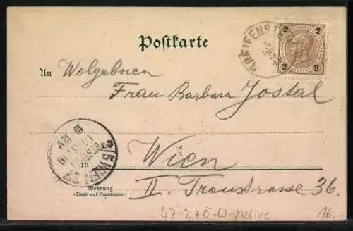 Lithographie Wien, Studentenwappen der Wiener academischen Burschenschaft Moldavia, gegründet 1874
