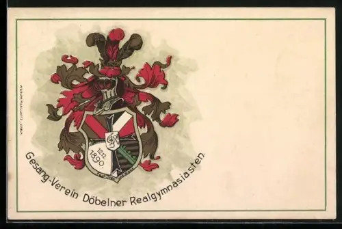 Künstler-AK Döbeln, Studentenwappen des Gesangvereins Döbelner Realgymnasiasten