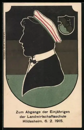 AK Hildesheim, Zum Abgange der Landwirtschaftsschule 1915, Studentenwappen