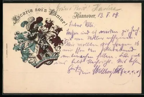 AK Hannover, Studentenwappen, Macaria sei`s Panier!