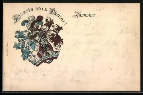 AK Hannover, Studentenwappen, Macaria sei`s Panier
