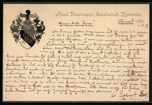 AK Karlsruhe, Akad. Pharmazeut. Gesellschaft, Studentenwappen