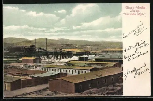 AK Copiapó, Nitrate-Works, Oficina Carmen Bajo, Bergbau