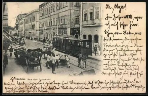 AK Bahia, Strassenbahn, Rua das Princezas