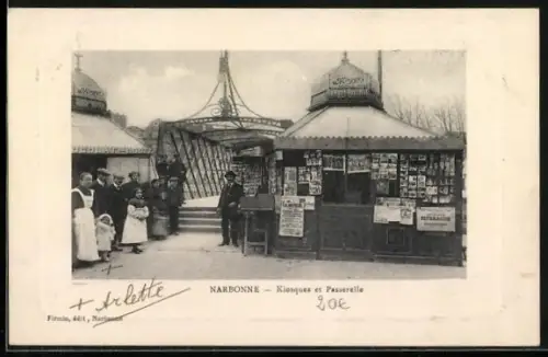 AK Narbonne, Kiosques et Passerelle, Ansichtskartengeschichte