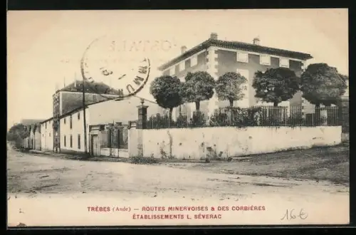 AK Trèbes, Etablissements L. Séverac, Routes Minervoises & Des Corbières