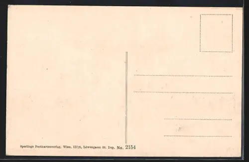 AK Weidling, Blick vom Berg auf den Ort