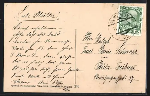 AK Wien, Praterstern mit Tegetthoff-Monument