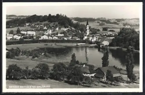 AK Mattsee b. Salzburg, Ortsansicht aus der Vogelschau