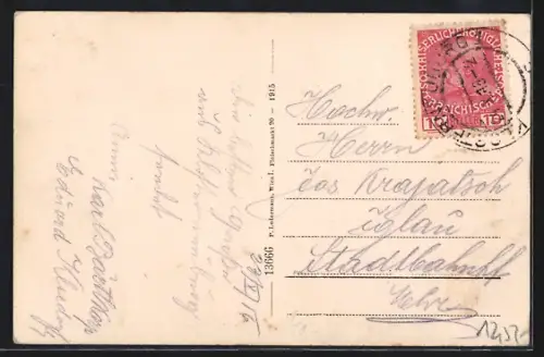 AK Klosterneuburg, Ortsansicht mit Stiftskirche