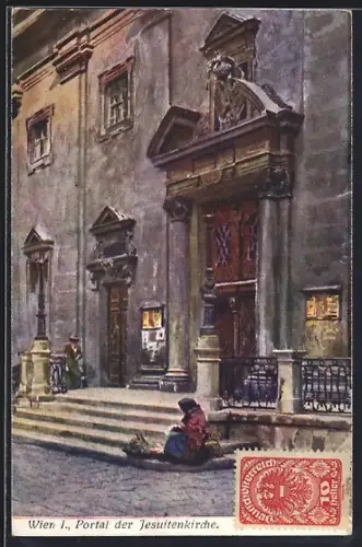 Künstler-AK Wien, Portal der Jesuitenkirche
