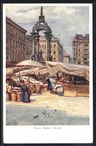 AK Wien I, Hoher Markt, Frauen beim Einkauf