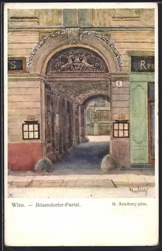 Künstler-AK Wien, Bösendorfer Konzertsaal, Bösendorfer Portal