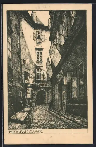 Künstler-AK Ulf Seidl: Wien, Ballgasse
