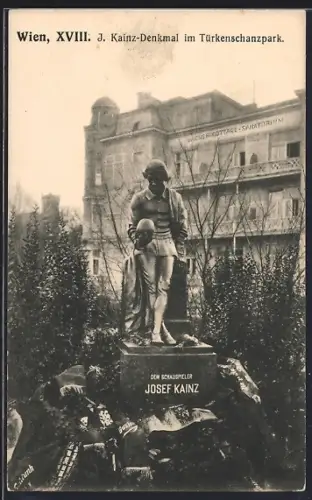 AK Wien, J. Kainz-Denkmal im Türkenschanzpark