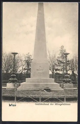 AK Wien, Zentralfriedhof, Grabdenkmal der Märzgefallenen