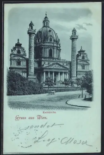 Mondschein-AK Wien, Karlskirche