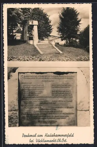 AK Vöcklamarkt, Denkmal am Haushammerfeld