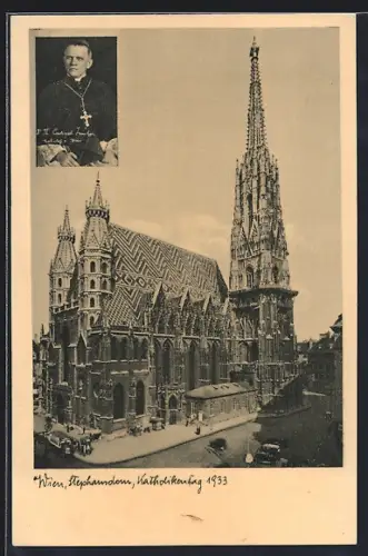 AK Wien, Stephansdom, Katholikentag 1933, Kardinal Theodor Innitzer
