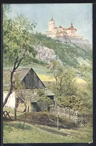 AK Forchtenstein /Burgenland, Blick auf die Burg