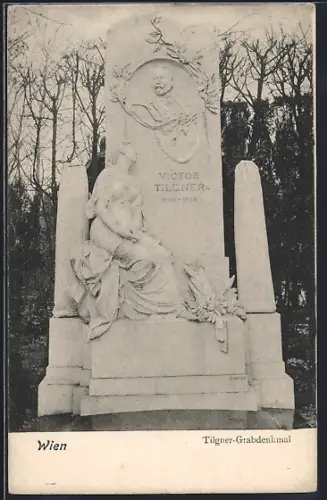 AK Wien, Zentralfriedhof, Grabdenkmal des Bildhauers Viktor Tilgner