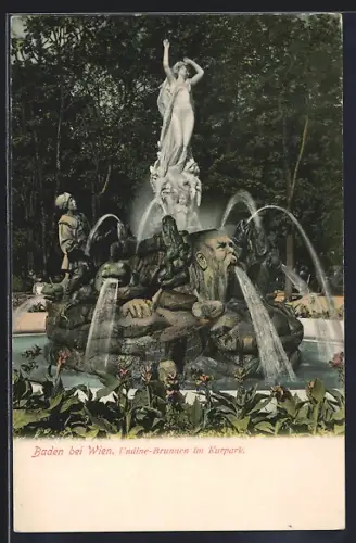 AK Baden bei Wien, Undine-Brunnen im Kurpark