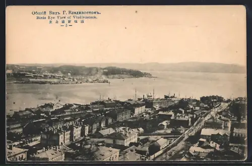 AK Vladivostock, Birds Eye View of the Town, Teilansicht aus der Vogelschau
