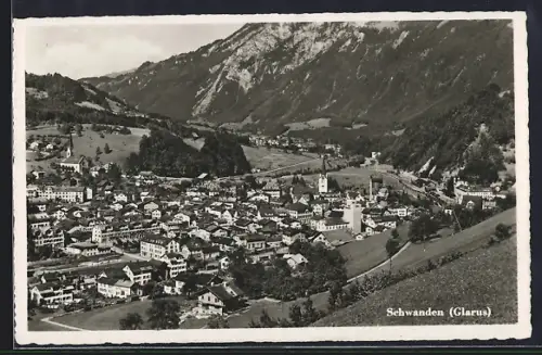 AK Schwanden /GL, Ortspanorama
