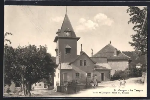 AK St. Cergue, Le Temple, an der Kirche