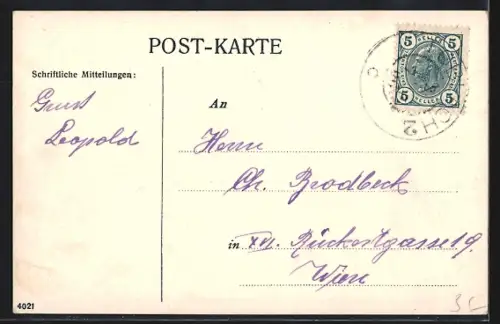 AK Toblach in Tirol, Ortspartie mit Bergen