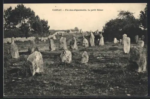 AK Carnac, Fin des alignements, Le petit Menec, kleine Menec, Ausgrabung