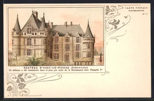 AK Azay-le-Rideau, le château, vue d`ensemble