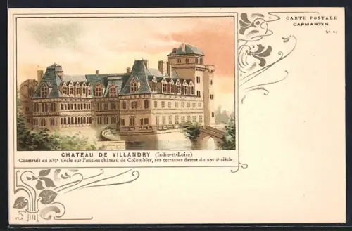 Lithographie Villandry /I.-et-L., Chateau