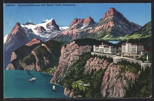AK Seelisberg, Grand Hotel, Rütli, Alpenpanorama