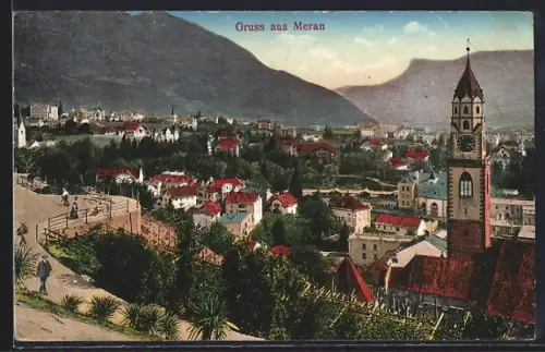 AK Meran, Totale mit Blick zur Mendel